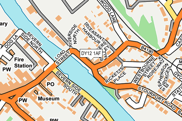 DY12 1AF map - OS OpenMap – Local (Ordnance Survey)