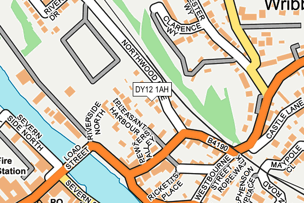 DY12 1AH map - OS OpenMap – Local (Ordnance Survey)