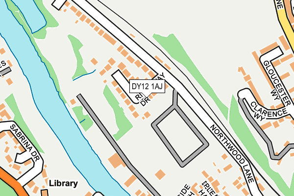 DY12 1AJ map - OS OpenMap – Local (Ordnance Survey)