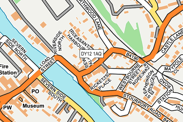 DY12 1AQ map - OS OpenMap – Local (Ordnance Survey)