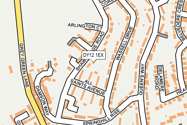 DY12 1EX map - OS OpenMap – Local (Ordnance Survey)