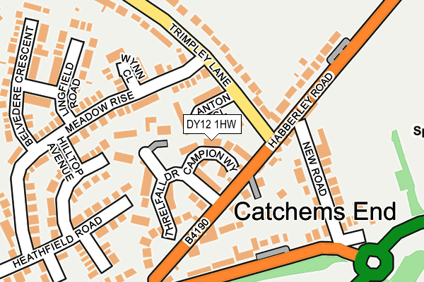 DY12 1HW map - OS OpenMap – Local (Ordnance Survey)