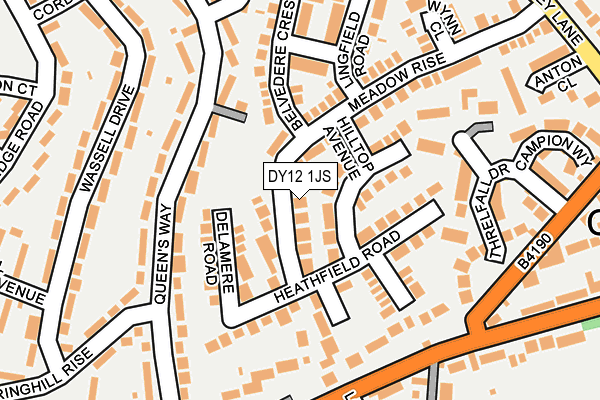 DY12 1JS map - OS OpenMap – Local (Ordnance Survey)