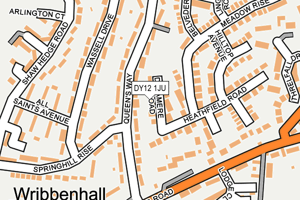 DY12 1JU map - OS OpenMap – Local (Ordnance Survey)