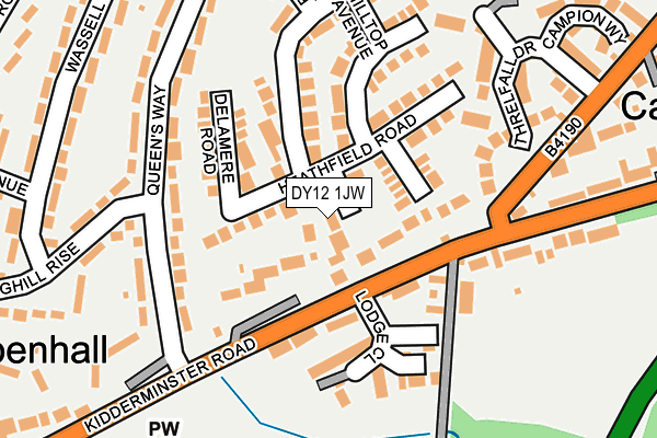 DY12 1JW map - OS OpenMap – Local (Ordnance Survey)