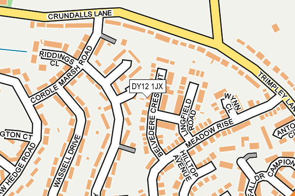 DY12 1JX map - OS OpenMap – Local (Ordnance Survey)