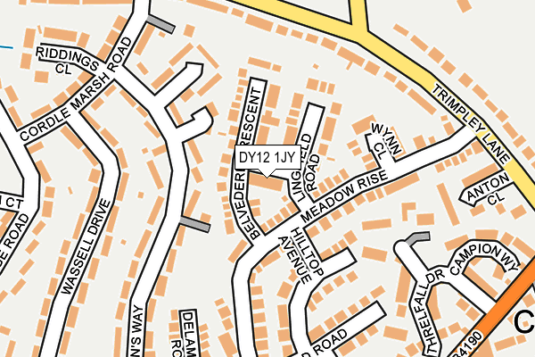 DY12 1JY map - OS OpenMap – Local (Ordnance Survey)