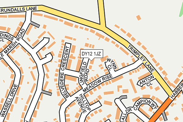 DY12 1JZ map - OS OpenMap – Local (Ordnance Survey)