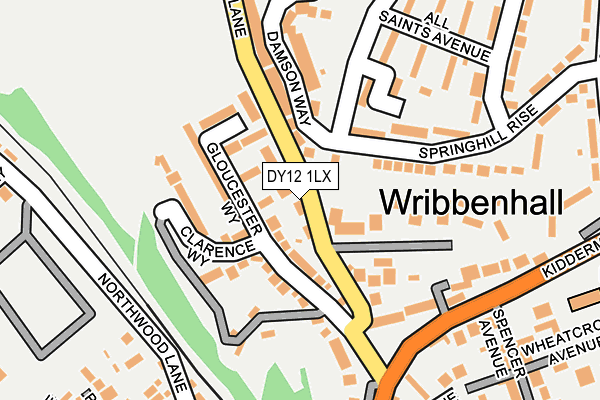 DY12 1LX map - OS OpenMap – Local (Ordnance Survey)