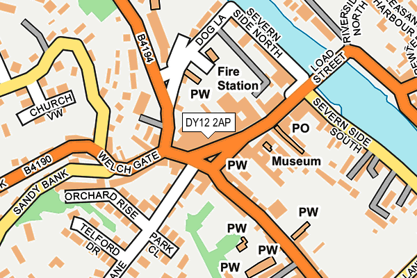 DY12 2AP map - OS OpenMap – Local (Ordnance Survey)
