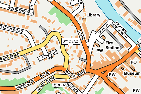 DY12 2AQ map - OS OpenMap – Local (Ordnance Survey)