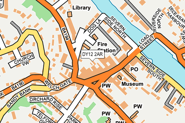 DY12 2AR map - OS OpenMap – Local (Ordnance Survey)