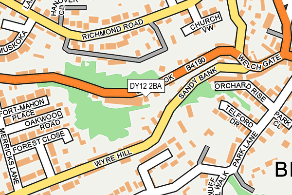 DY12 2BA map - OS OpenMap – Local (Ordnance Survey)
