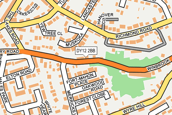 DY12 2BB map - OS OpenMap – Local (Ordnance Survey)