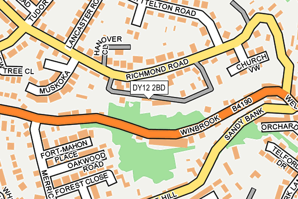 DY12 2BD map - OS OpenMap – Local (Ordnance Survey)