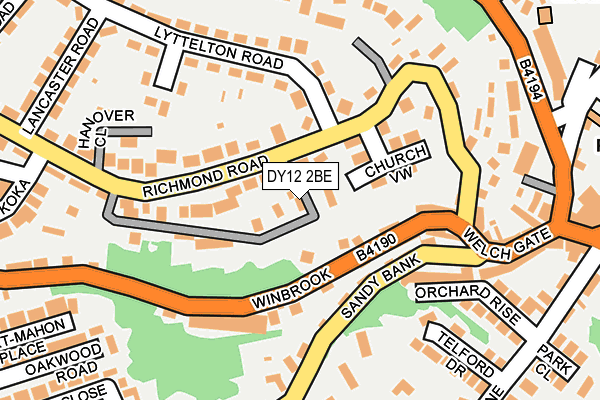 DY12 2BE map - OS OpenMap – Local (Ordnance Survey)