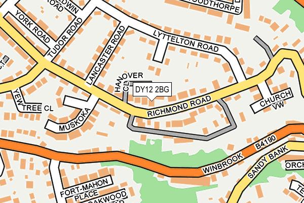 DY12 2BG map - OS OpenMap – Local (Ordnance Survey)