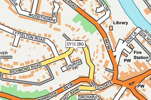 DY12 2BQ map - OS OpenMap – Local (Ordnance Survey)
