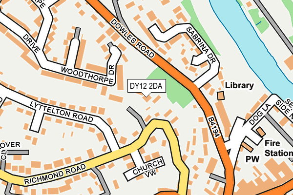 DY12 2DA map - OS OpenMap – Local (Ordnance Survey)