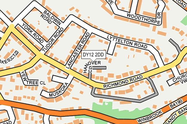 DY12 2DD map - OS OpenMap – Local (Ordnance Survey)