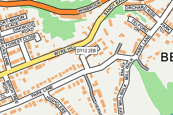 DY12 2EB map - OS OpenMap – Local (Ordnance Survey)