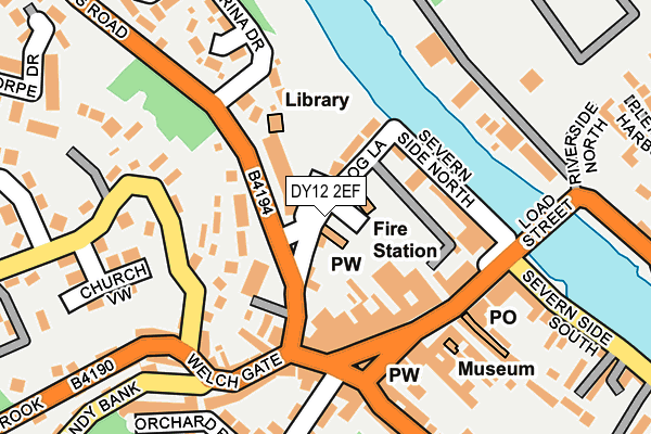 DY12 2EF map - OS OpenMap – Local (Ordnance Survey)