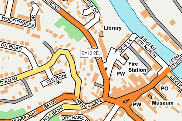 DY12 2EJ map - OS OpenMap – Local (Ordnance Survey)