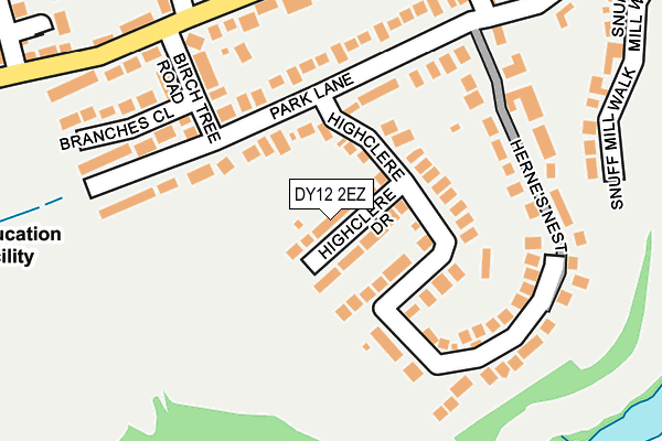 DY12 2EZ map - OS OpenMap – Local (Ordnance Survey)