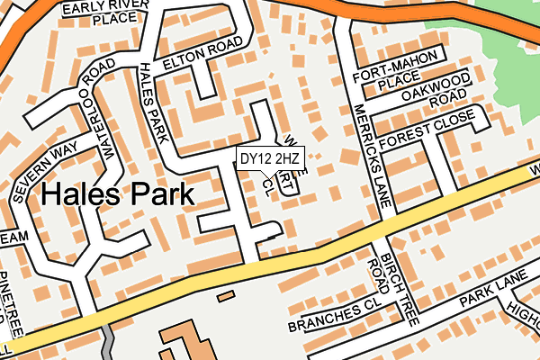 DY12 2HZ map - OS OpenMap – Local (Ordnance Survey)