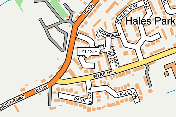 DY12 2JE map - OS OpenMap – Local (Ordnance Survey)