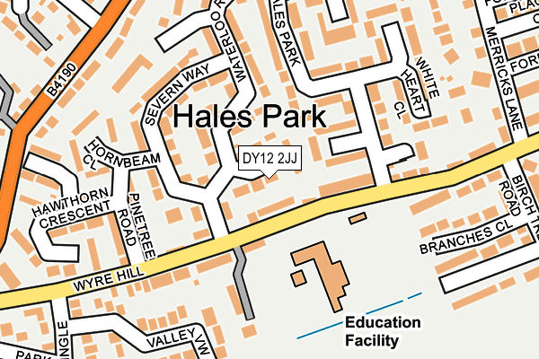 DY12 2JJ map - OS OpenMap – Local (Ordnance Survey)