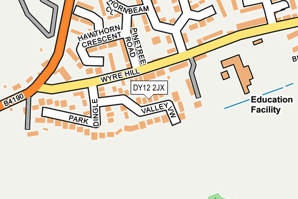 DY12 2JX map - OS OpenMap – Local (Ordnance Survey)