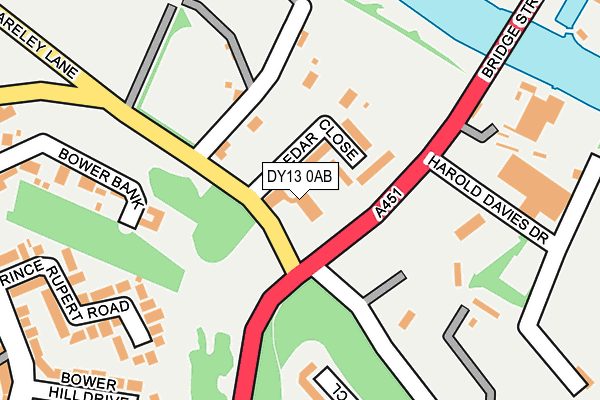 DY13 0AB map - OS OpenMap – Local (Ordnance Survey)