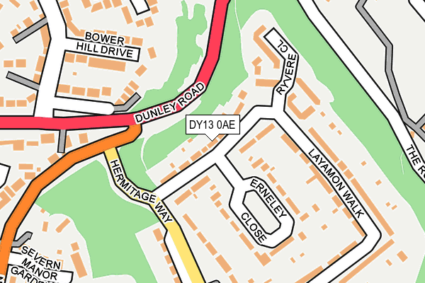 DY13 0AE map - OS OpenMap – Local (Ordnance Survey)