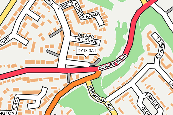 DY13 0AJ map - OS OpenMap – Local (Ordnance Survey)