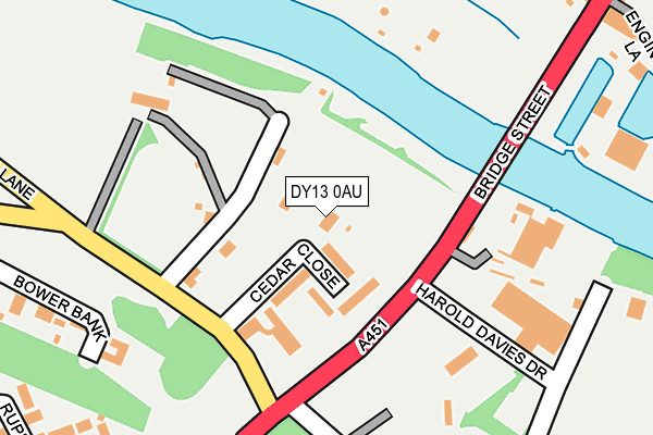 DY13 0AU map - OS OpenMap – Local (Ordnance Survey)