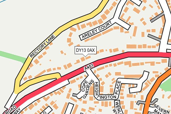 DY13 0AX map - OS OpenMap – Local (Ordnance Survey)