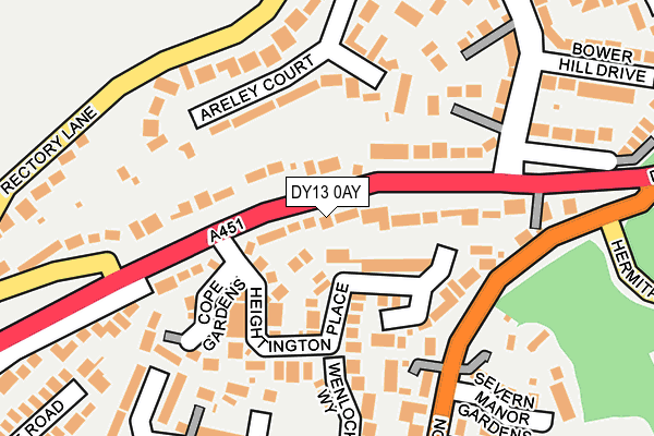 DY13 0AY map - OS OpenMap – Local (Ordnance Survey)