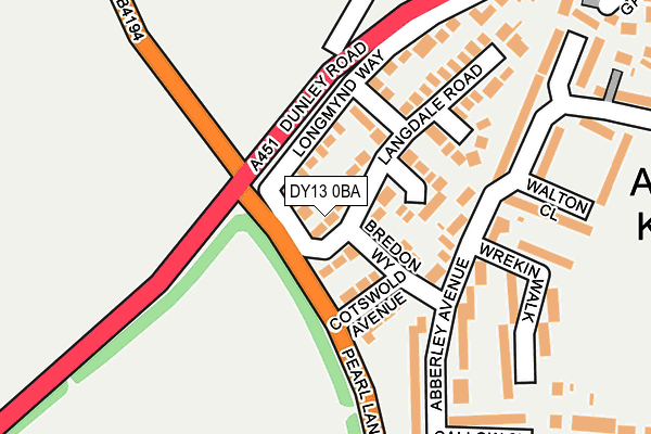 DY13 0BA map - OS OpenMap – Local (Ordnance Survey)