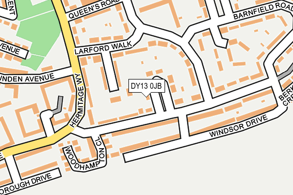 DY13 0JB map - OS OpenMap – Local (Ordnance Survey)