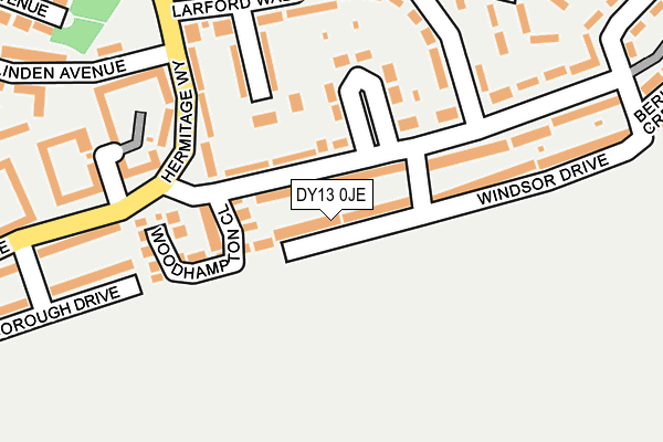 DY13 0JE map - OS OpenMap – Local (Ordnance Survey)