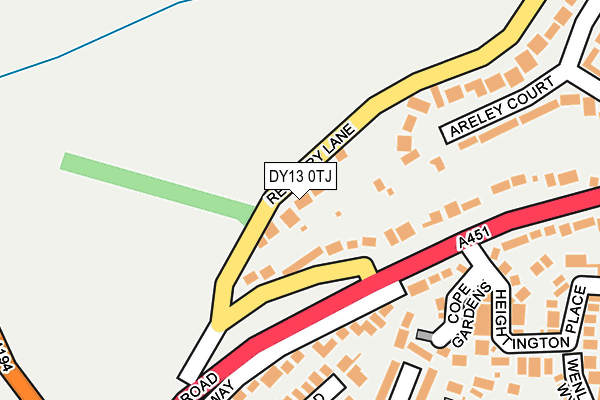 DY13 0TJ map - OS OpenMap – Local (Ordnance Survey)