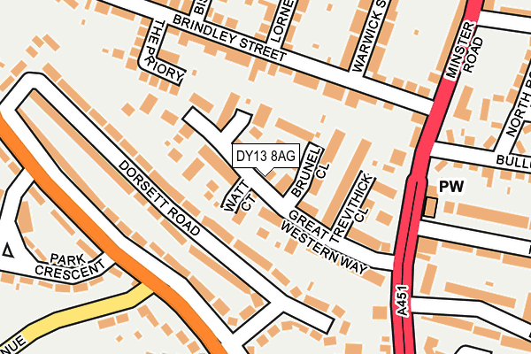 DY13 8AG map - OS OpenMap – Local (Ordnance Survey)