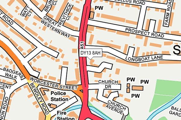 DY13 8AH map - OS OpenMap – Local (Ordnance Survey)
