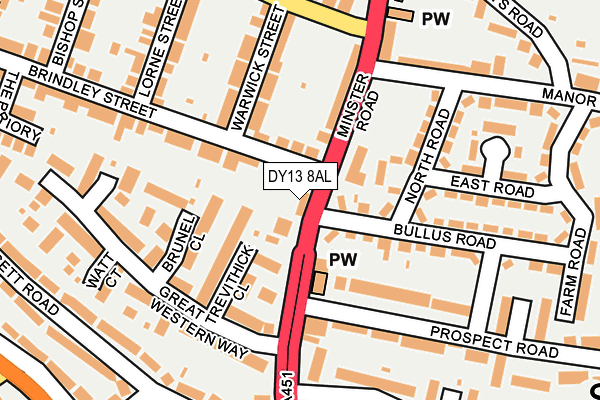 DY13 8AL map - OS OpenMap – Local (Ordnance Survey)
