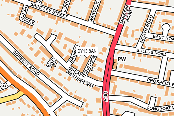 DY13 8AN map - OS OpenMap – Local (Ordnance Survey)
