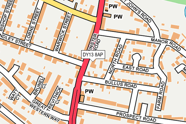 DY13 8AP map - OS OpenMap – Local (Ordnance Survey)