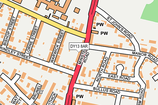 DY13 8AR map - OS OpenMap – Local (Ordnance Survey)