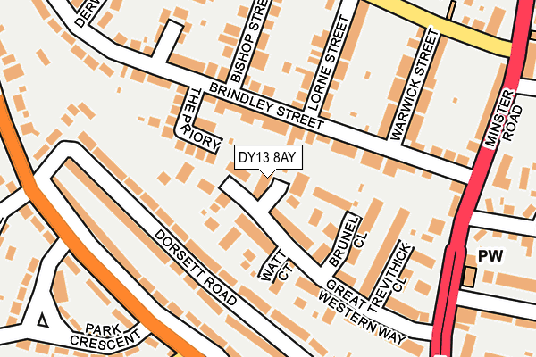 DY13 8AY map - OS OpenMap – Local (Ordnance Survey)