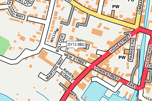 DY13 8BG map - OS OpenMap – Local (Ordnance Survey)
